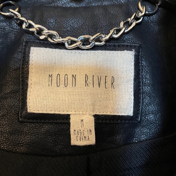 Faux leather jacket w/ silver hardware - Picture 6 of 6